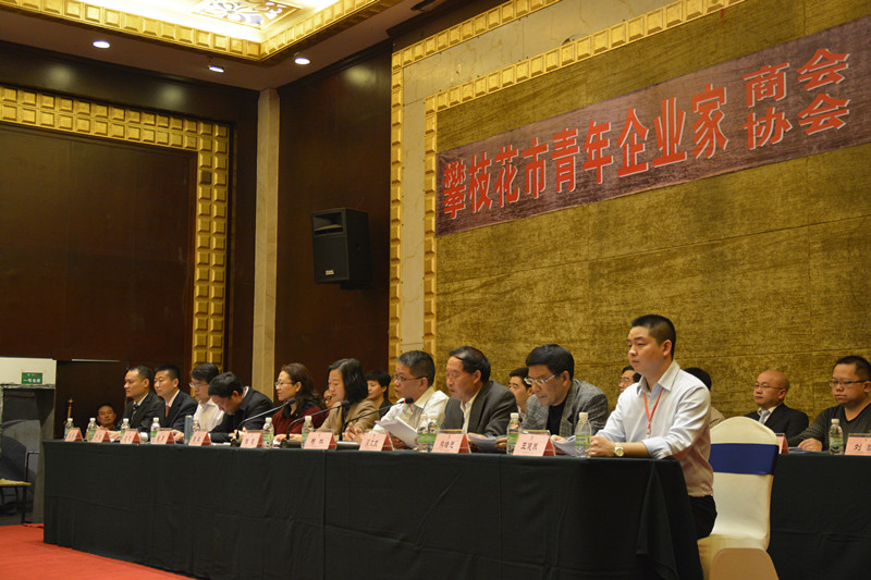 王健苏会长在成立大会主席台就坐